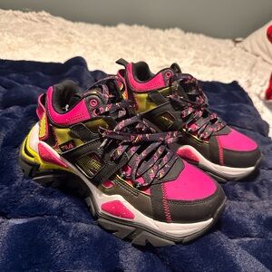 Fila Pink and Black Sneakers Never used